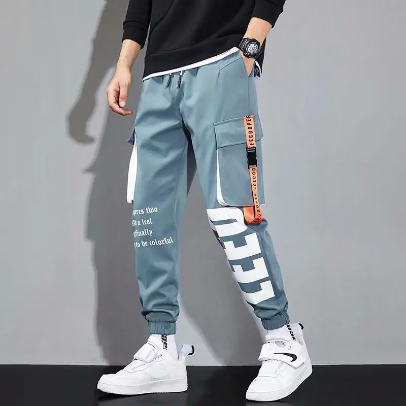 Men's Hip Hop Cargo Pants with Pockets for Fall