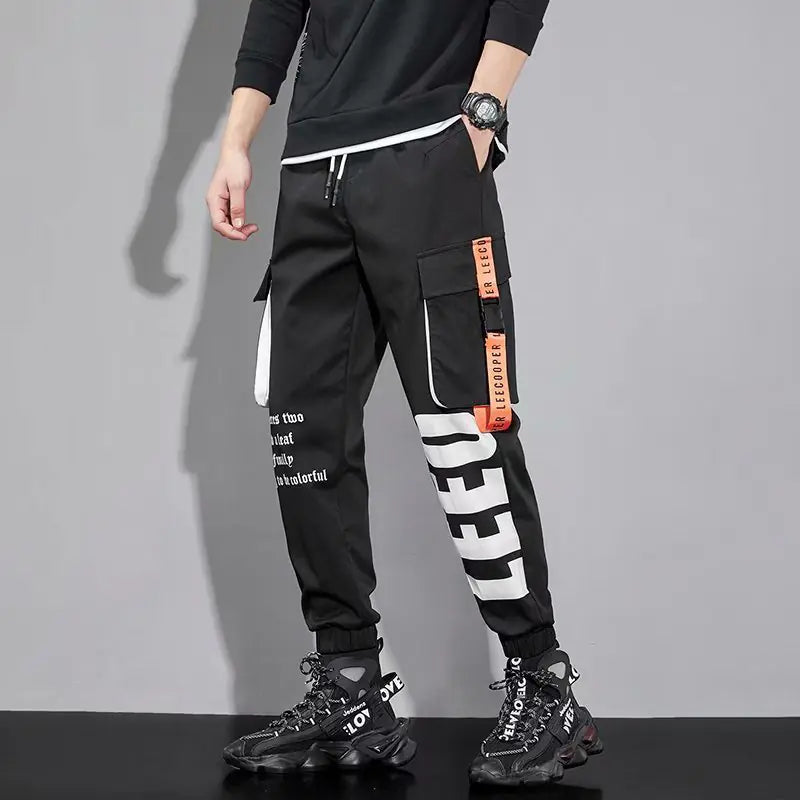 Men's Hip Hop Cargo Pants with Pockets for Fall
